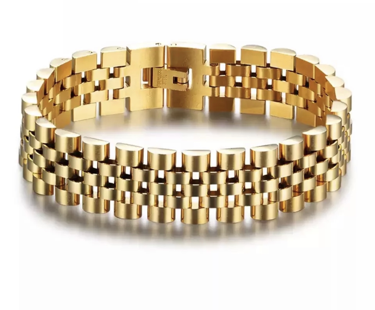 9ct Yellow Gold on Silver Men's Diamond Rolex Watch Strap Bracelet | eBay